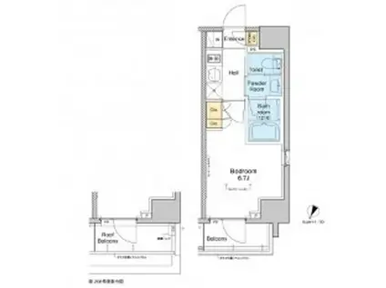 プラウドフラット戸越銀座(1K/2階)の間取り写真