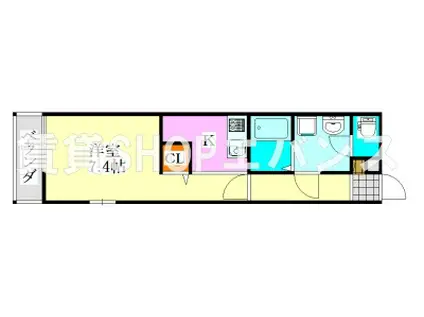 LIVLI・MITA(1K/3階)の間取り写真