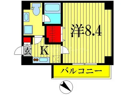 グラントゥルース押上(1K/5階)の間取り写真