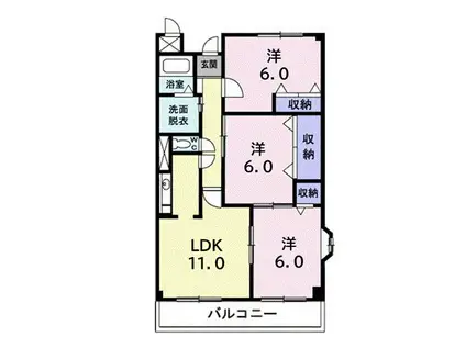 サバービア・ベル メゾン(3LDK/1階)の間取り写真