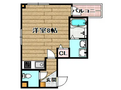 アップル上田辺(1K/3階)の間取り写真