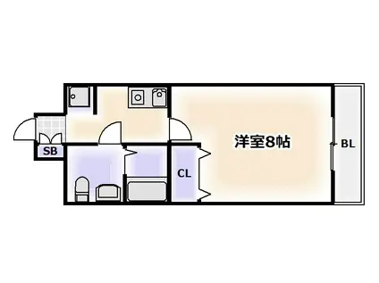 ドミール桜川(1K/5階)の間取り写真