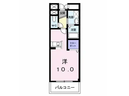 ラ・ビエント(ワンルーム/3階)の間取り写真