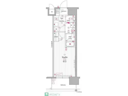 ガーラ・グランディ東陽町(1K/6階)の間取り写真