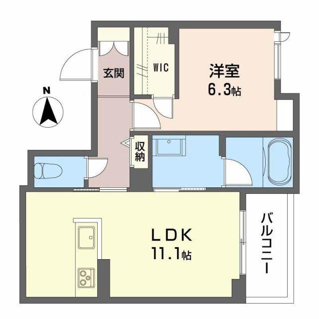 アメリス(1LDK/3階)の間取り写真
