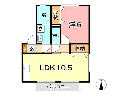 プリーマ(1LDK/1階)の間取り写真