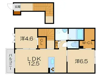 アネシスコート(2LDK/2階)の間取り写真