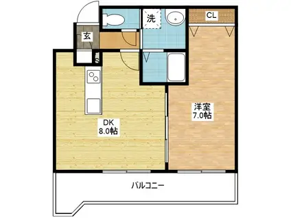 リファレンス魚の町(1DK/5階)の間取り写真