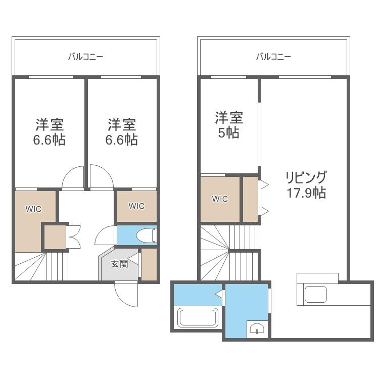 CALORE(3LDK/3階)の間取り写真