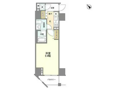 CASA SPLENDIDO 麻布仙台坂 カーサスプレンディッド麻仙台(1K/5階)の間取り写真