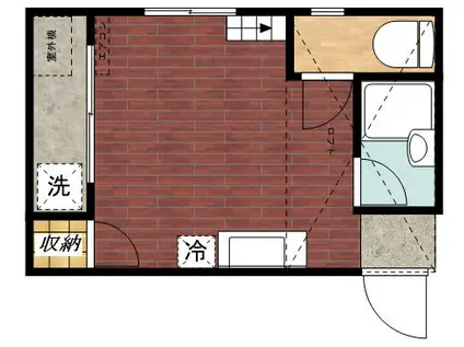 リバティハイツ西公園(ワンルーム/2階)の間取り写真