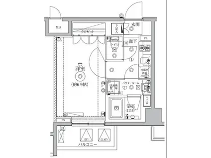 セジョリ板橋桜通(1K/4階)の間取り写真
