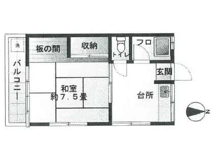 代二ハイツ(1DK/2階)の間取り写真