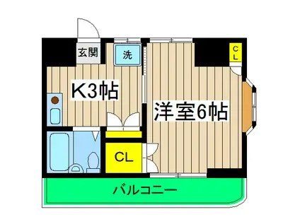 クレセントホーム(1K/2階)の間取り写真