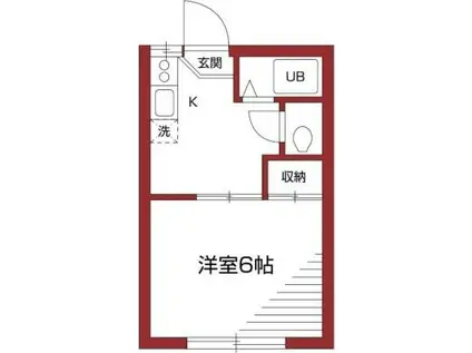 パルテール千歳烏山(1K/2階)の間取り写真