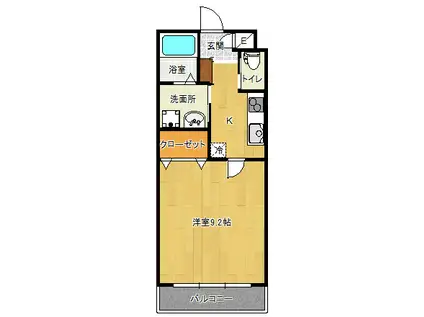 スマイルI番館(1K/2階)の間取り写真