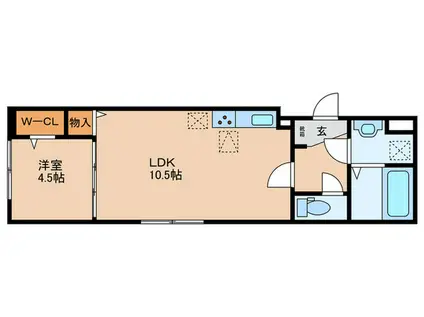 グラナーデ貫井(1LDK/1階)の間取り写真