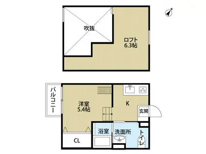 BUENO INICIO(ワンルーム/1階)の間取り写真