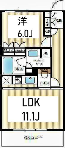 クリオ黄金町参番館(1LDK/6階)の間取り写真