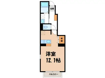 メゾン エストA(ワンルーム/1階)の間取り写真