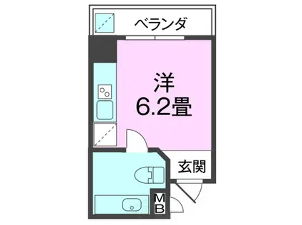 DEAR(ワンルーム/2階)の間取り写真