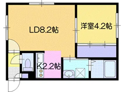 グランフェリス(1LDK/2階)の間取り写真