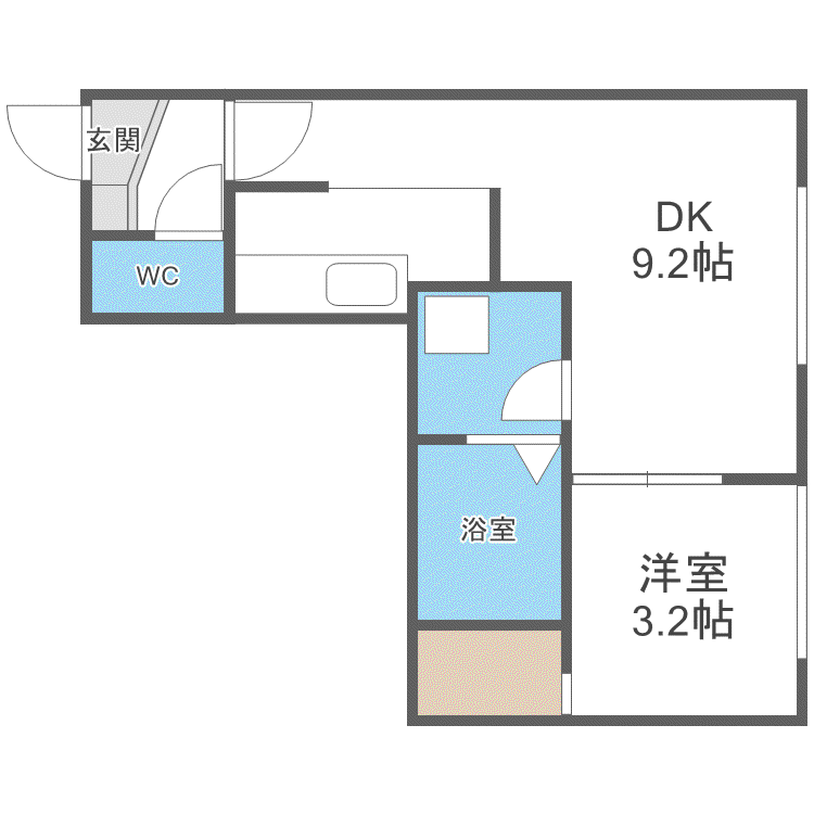 ルイ24(1DK/3階)の間取り写真
