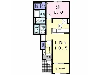 ヴィラ ウエスト 軽井沢(1LDK/1階)の間取り写真