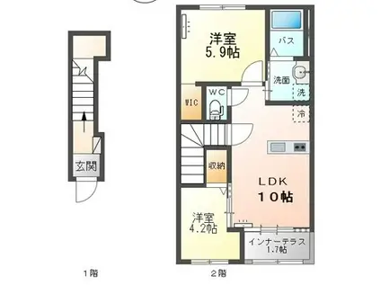 アルカンシエルI(2LDK/2階)の間取り写真