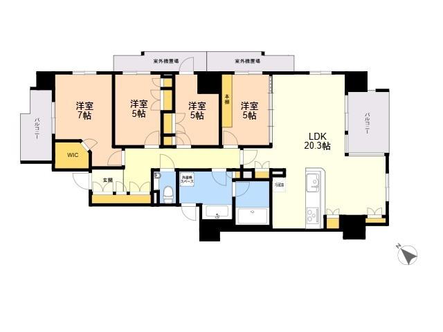 グランドメゾン桜坂ヒルズ(4LDK/11階)の間取り写真