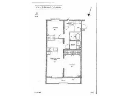 SOCIETY IKEGAMI(2LDK/2階)の間取り写真