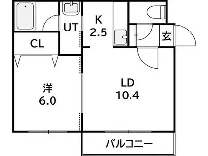 アバンセ二十四軒(1LDK/4階)の間取り写真