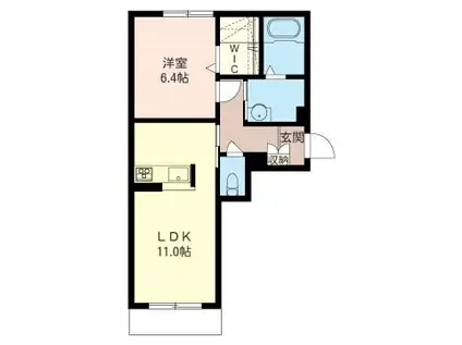 ボナール(1LDK/2階)の間取り写真