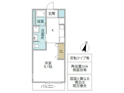 STORIA(1K/2階)の間取り写真