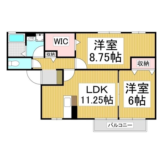 サンスクエア(2LDK/2階)の間取り写真