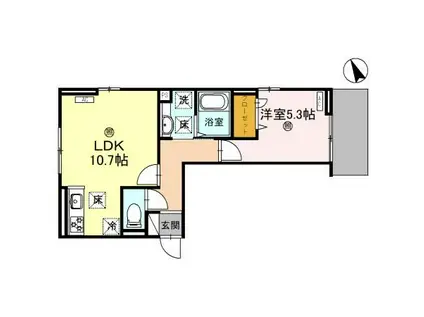 DS駅南大路(1LDK/1階)の間取り写真