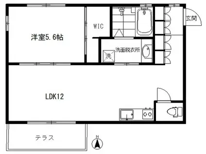 カーサヤマザキ(1LDK/1階)の間取り写真