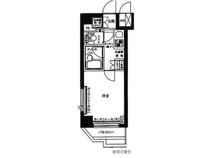 ルーブル錦糸町(1K/8階)の間取り写真