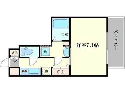 エスレジデンス西長堀(1K/8階)の間取り写真