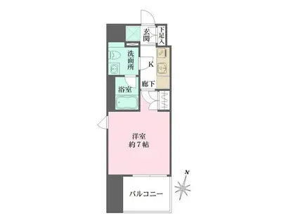 ベルフェリーク横濱山下町(1K/8階)の間取り写真