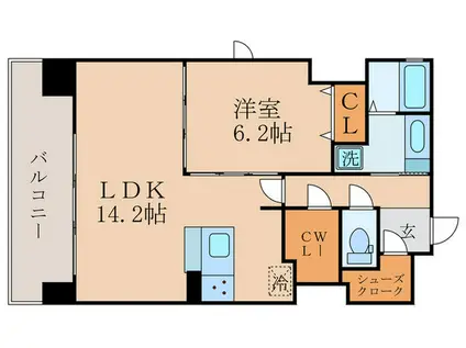 ATTRICE太秦天神川(1LDK/4階)の間取り写真
