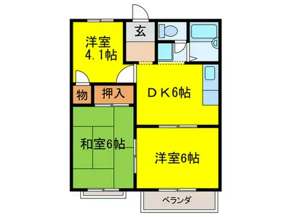 メゾン楠(3DK/2階)の間取り写真