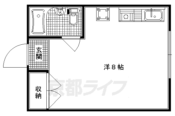 ロイヤルハイツ梅津(1K/4階)の間取り写真