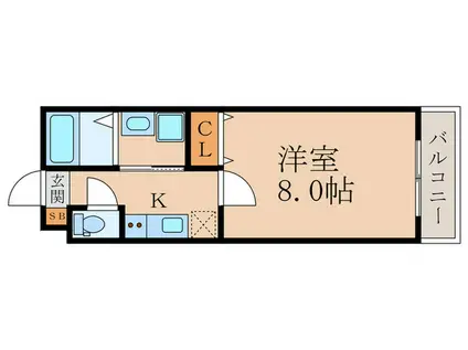 BRILLIA COURT 龍谷大前(1K/1階)の間取り写真