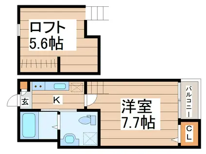 ミニステラ(1K/2階)の間取り写真