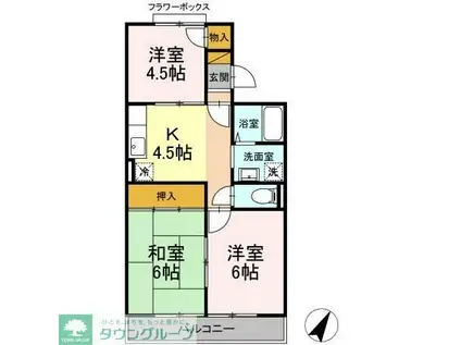 エクセル西船橋(3K/2階)の間取り写真
