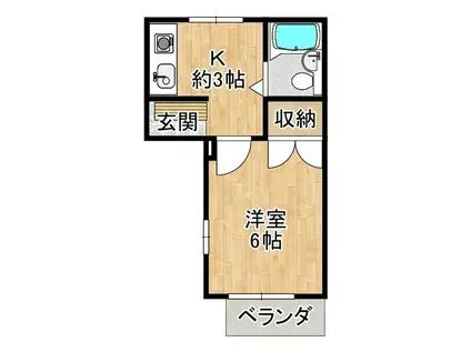 メゾン住吉(1K/2階)の間取り写真