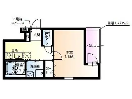 フジパレス遠里小野Ⅴ番館(1K/2階)の間取り写真