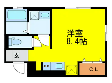 アビタシオン栄(ワンルーム/1階)の間取り写真