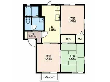 フレグランスあんじゅ(3K/1階)の間取り写真